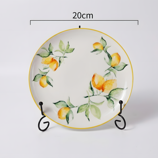 Lemon Pattern Porcelain Plate Large